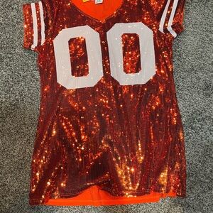 Sequin Game Day  Jersey dress Orange & White Vols TN AU Auburn football S/M 🏈